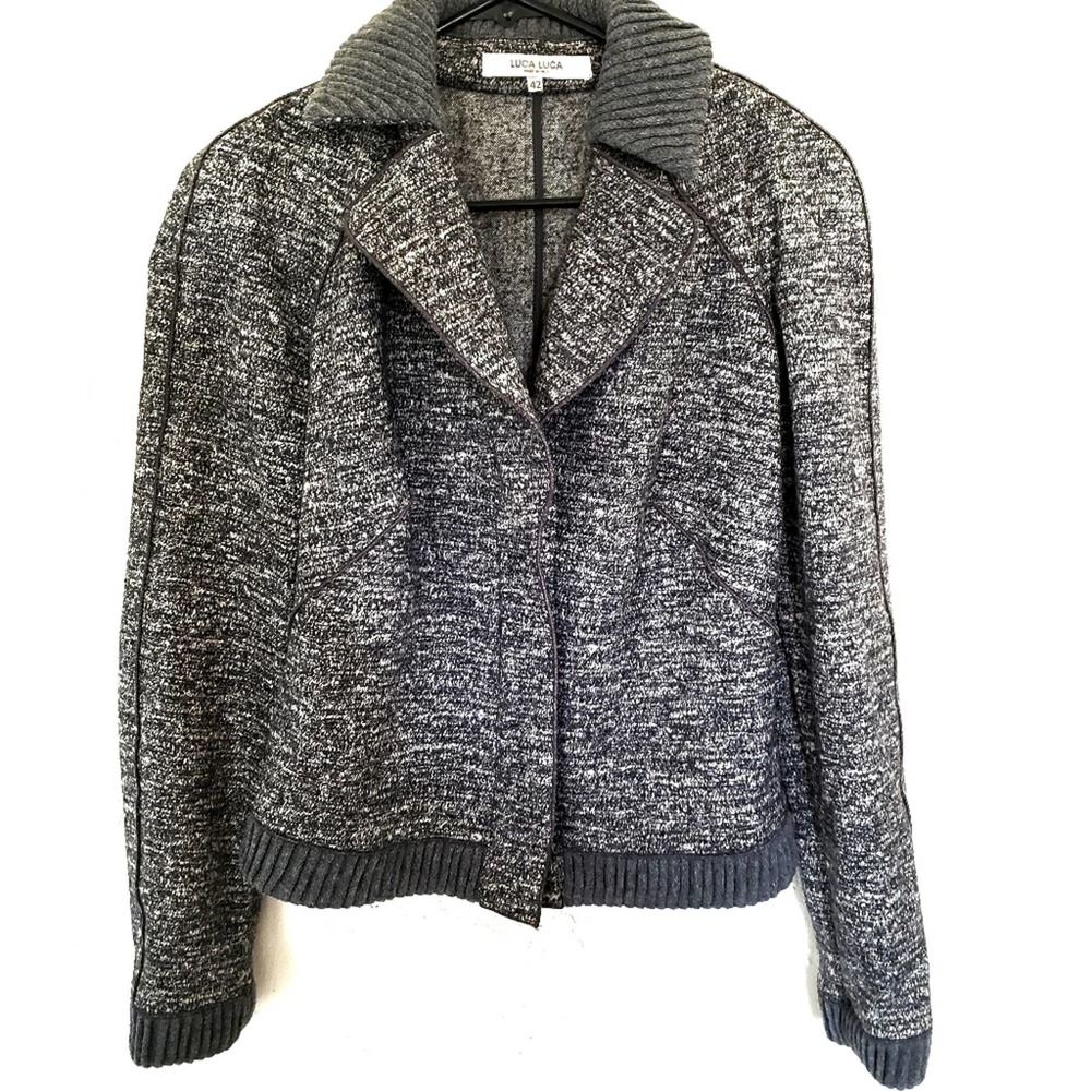 LucaLuca wool jacket moto sweater gray